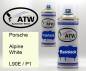 Preview: Porsche, Alpine White, L90E / P1: 400ml Sprühdose + 400ml Klarlack - Set, von ATW Autoteile West.
